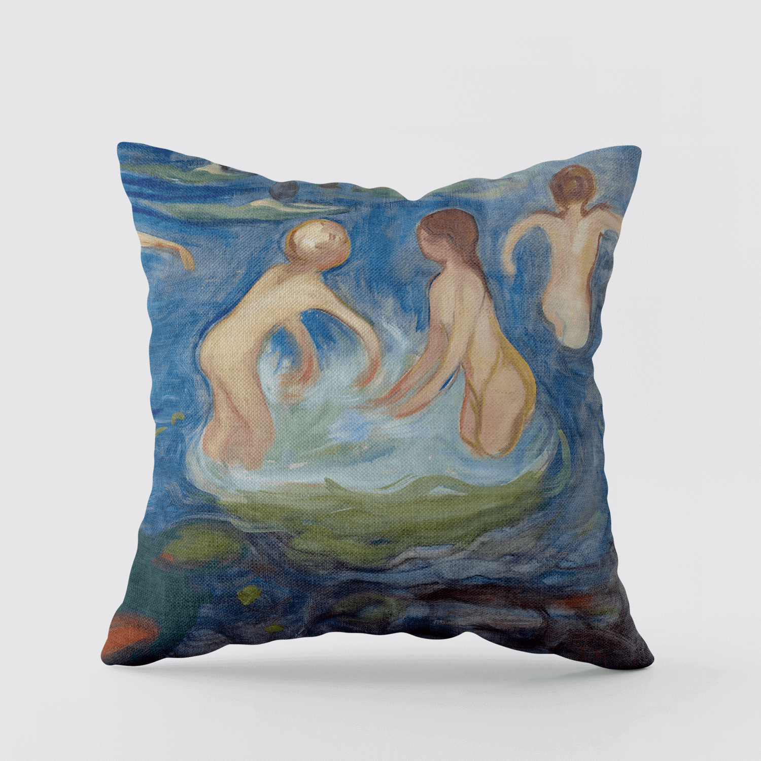 Cushion Cover Bathing Girls by Edvard Munch