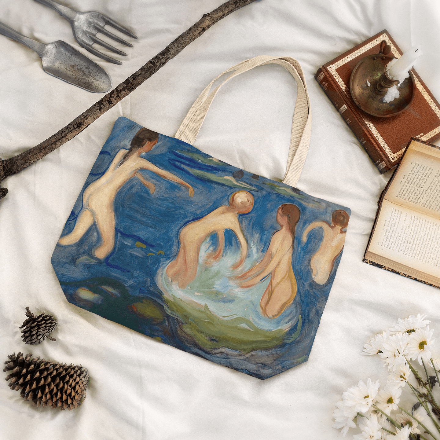 Tote Bag Bathing Girls by Edvard Munch