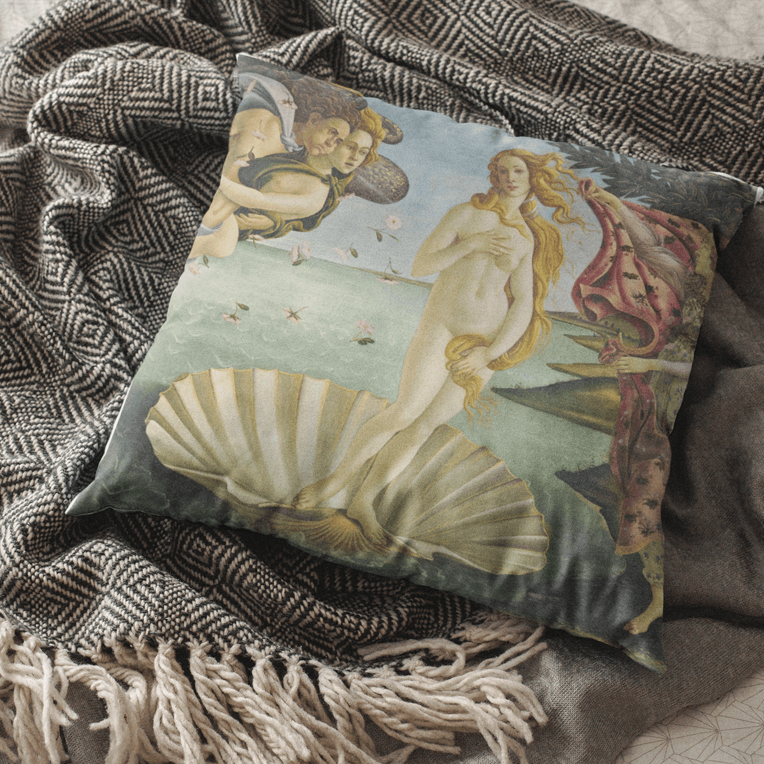 Cushion Cover Birth Of Venus, 1485 by Sandro Botticelli