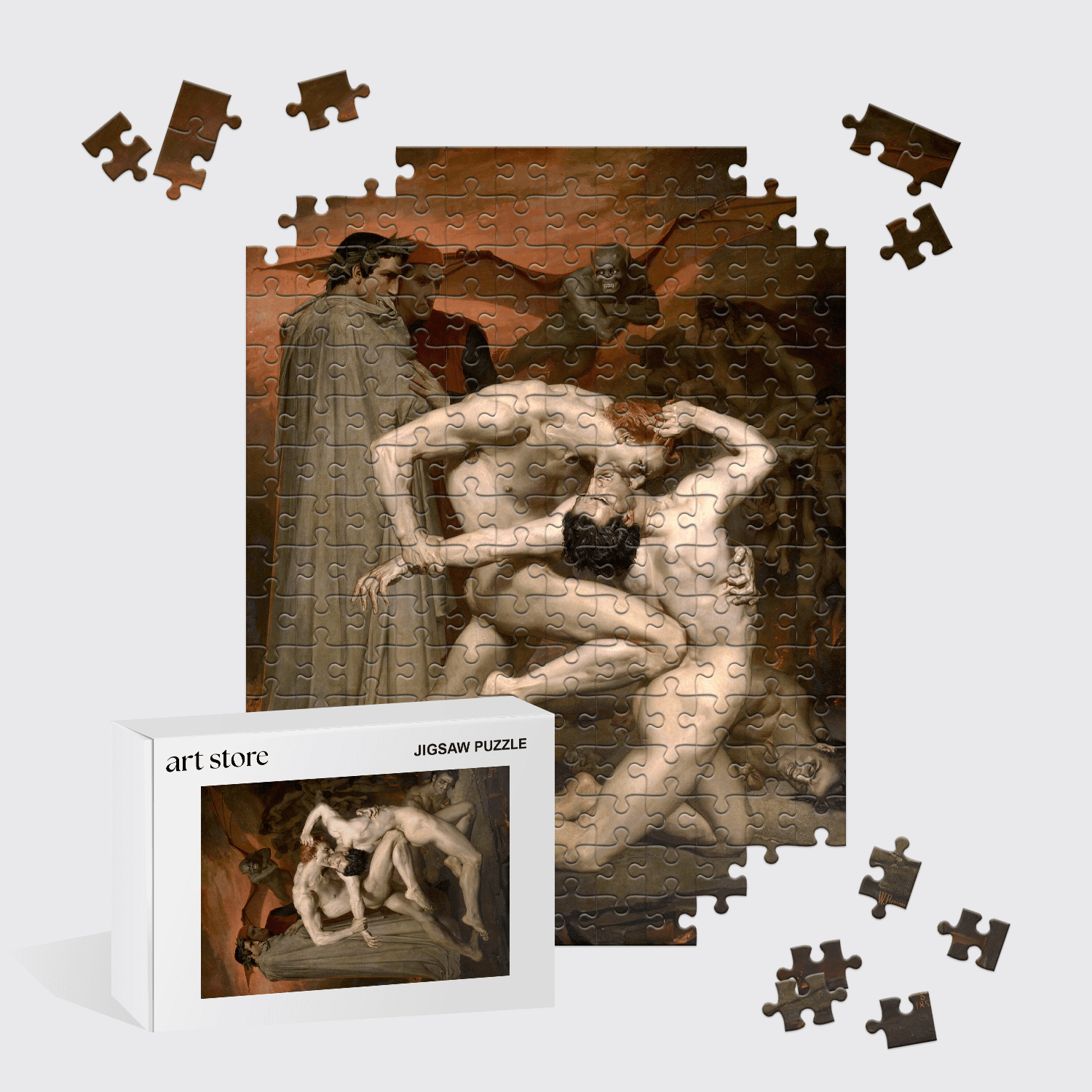 Jigsaw Puzzle 1000 pieces Dante and Virgil in Hell by William Bouguereau