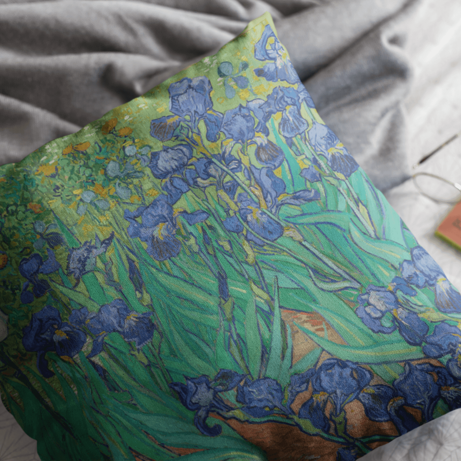 Cushion Cover Irises, 1889 by Vincent Van Gogh