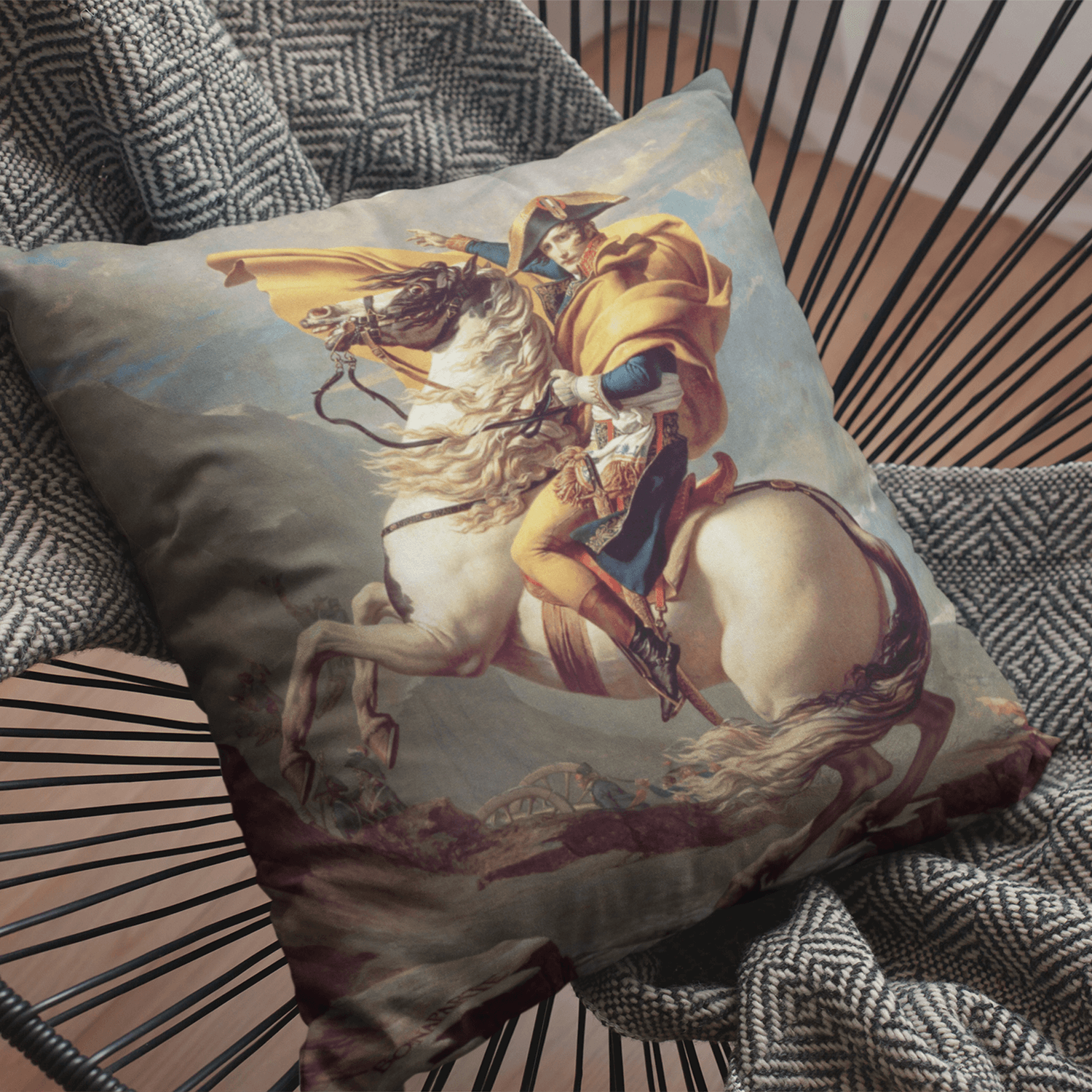 Cushion Cover Napoleon Crossing The Alps, 1800 by Jacques Louis David