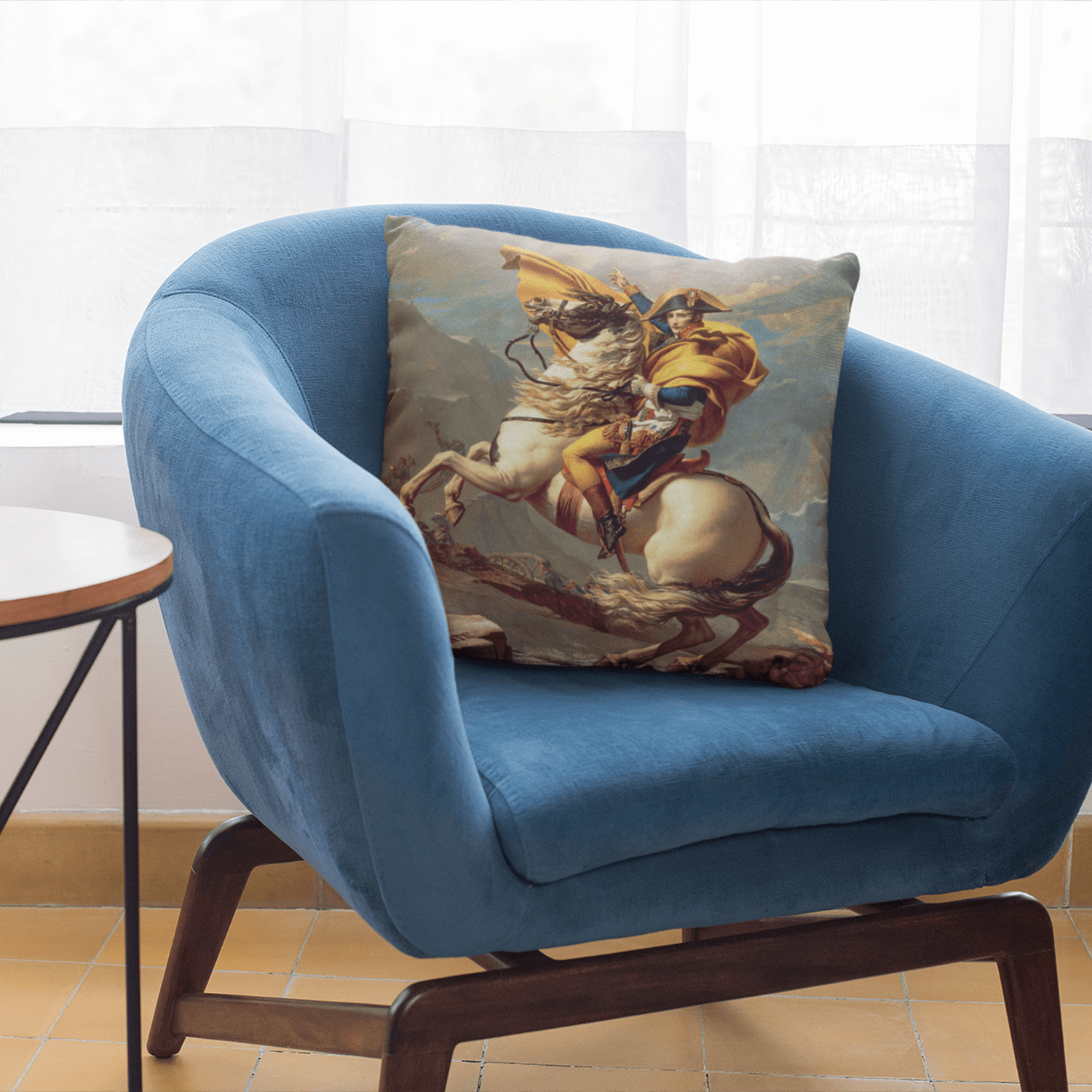 Cushion Cover Napoleon Crossing The Alps, 1800 by Jacques Louis David