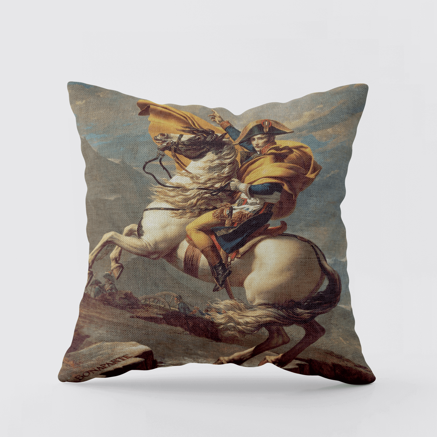 Cushion Cover Napoleon Crossing The Alps, 1800 by Jacques Louis David