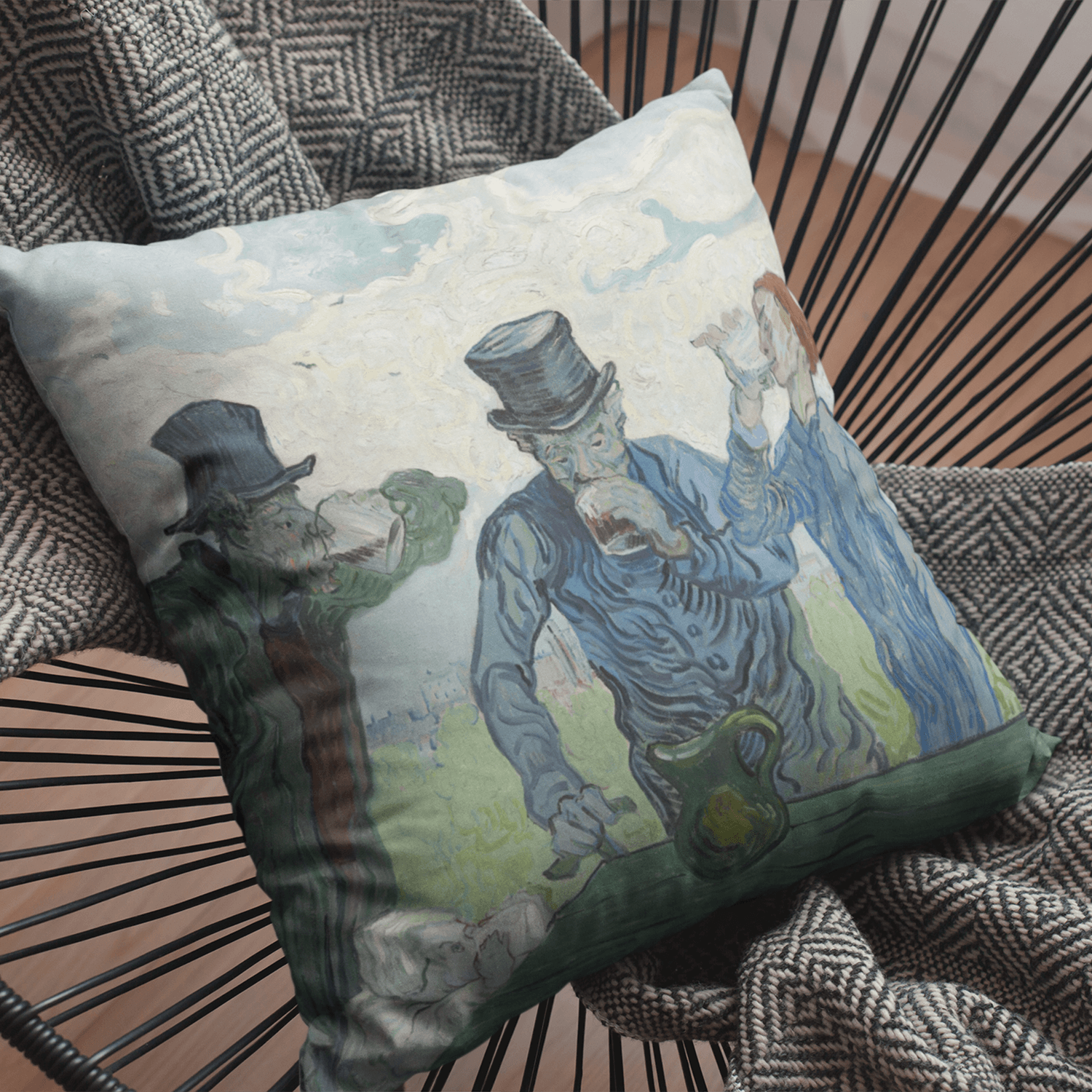 Cushion Cover The Drinkers, 1890 by Vincent Van Gogh