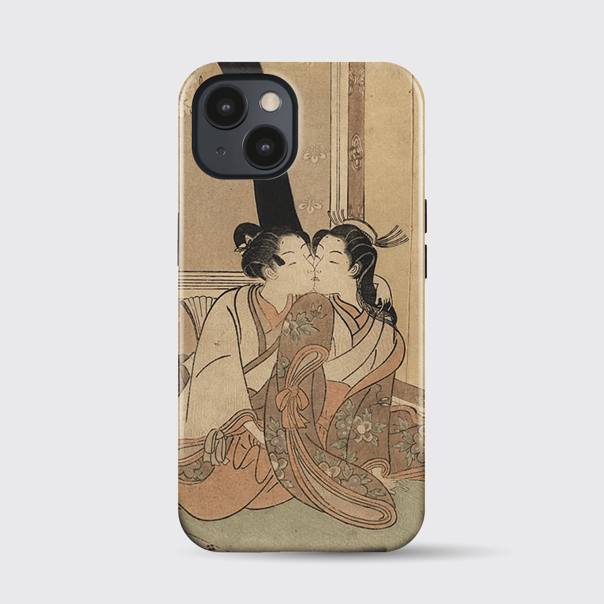 Phone Case Women Embracing in a Green House by Suzuki Harunobu